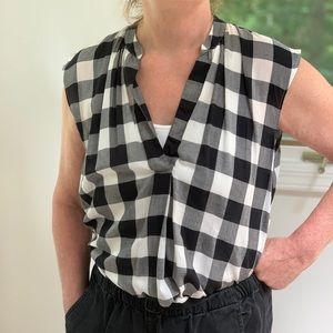 LOFT Checkered Blouse